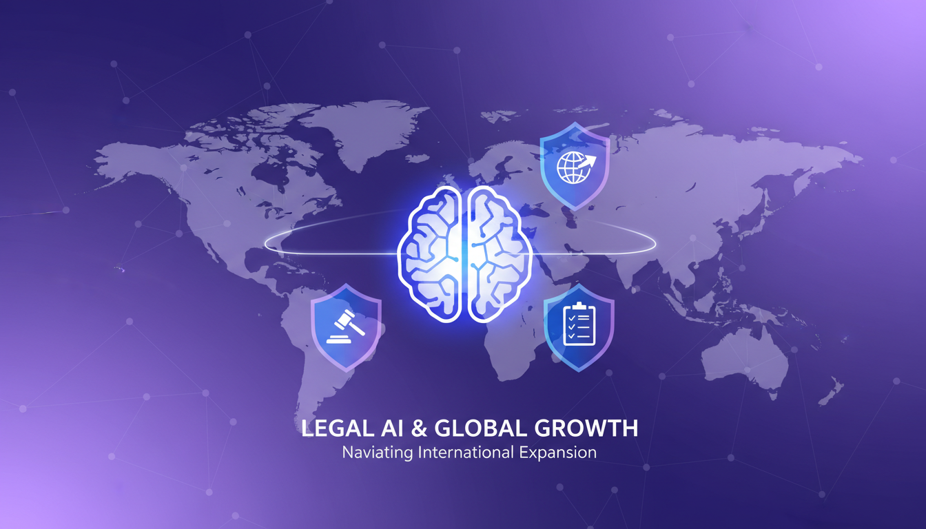 Modern illustration on international expansion and legal considerations, highlighting lawyers' roles and compliance importance.