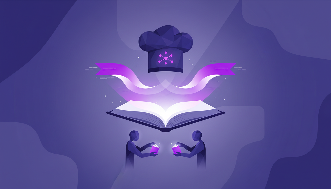 Illustration moderne d'un livre offert en cadeau, symbolisant la connexion et les valeurs partagées, avec des formes géométriques et dégradés violets.