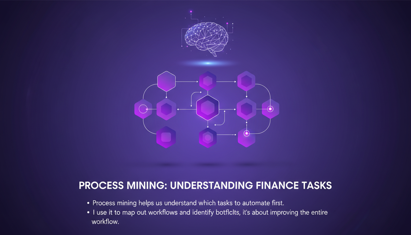 Illustration moderne de l'exploration de processus pour comprendre les tâches financières avec des formes géométriques et des dégradés.