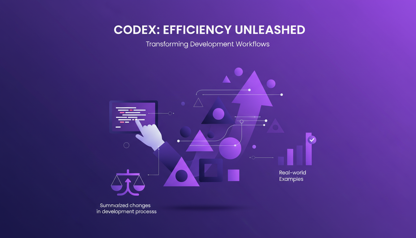 Modern illustration of Codex's impact on development efficiency, highlighting efficiency gains and cost-benefit analysis.