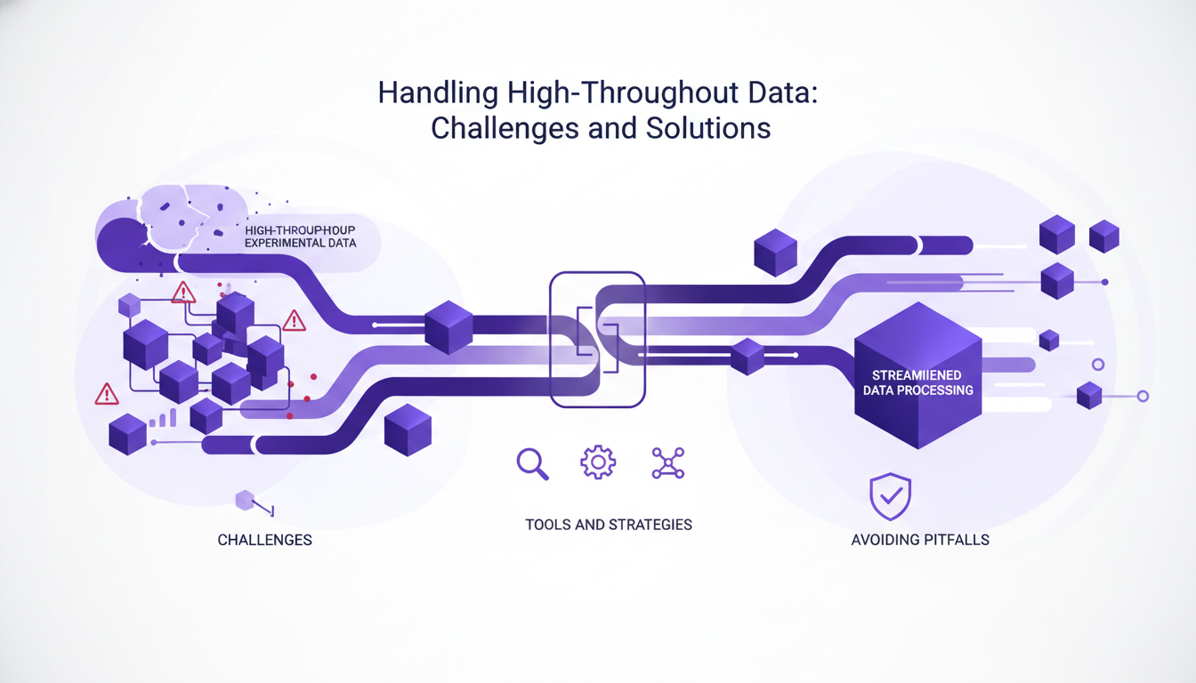 Illustration moderne sur la gestion de données à haut débit avec des formes géométriques, ombres douces et dégradés, en technologie IA.