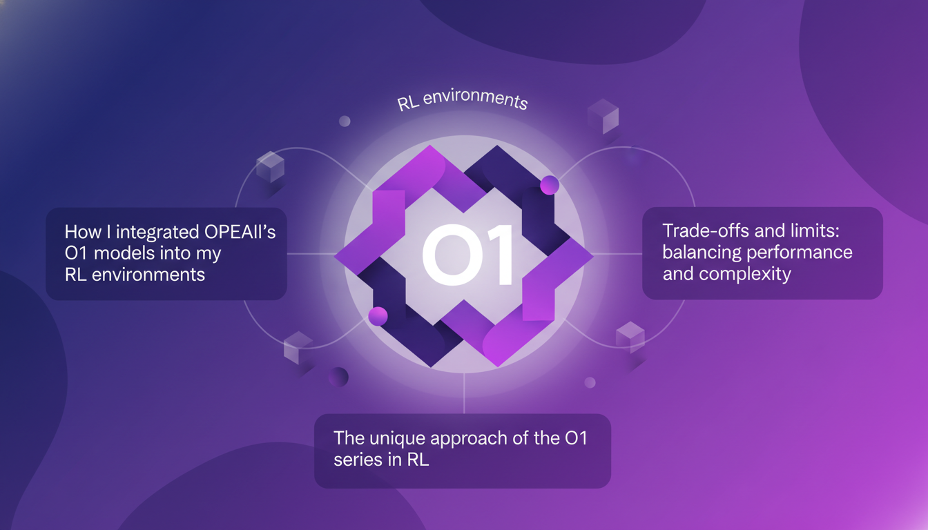 Modern illustration of integrating OpenAI's O1 models into RL environments, highlighting performance and complexity balance.