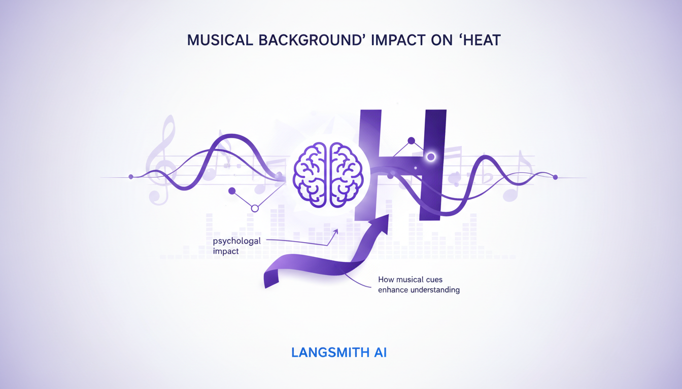 Modern illustration on musical impact in 'Heat', exploring LangSmith's musical elements with geometric shapes and gradient overlays.