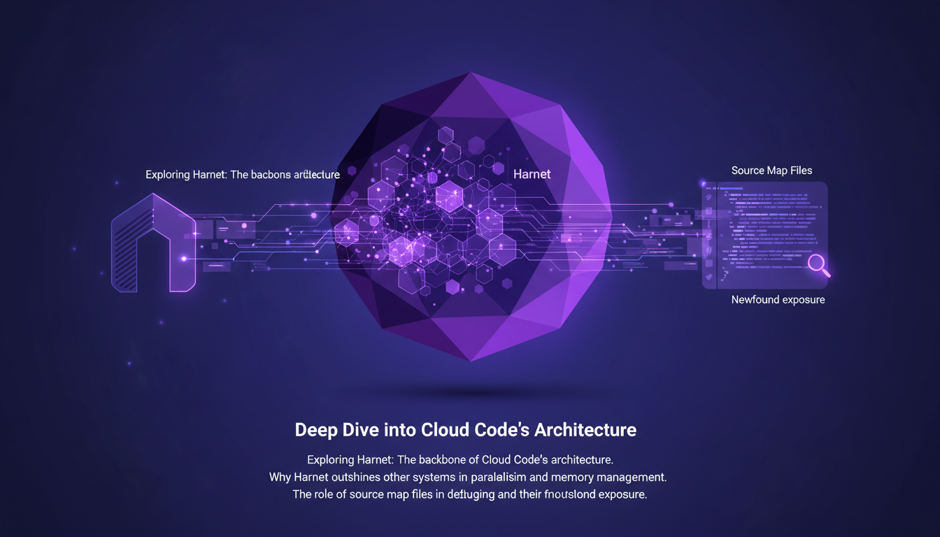 Illustration moderne de l'architecture de Cloud Code, mettant en avant Harnet pour le parallélisme et la gestion de mémoire.