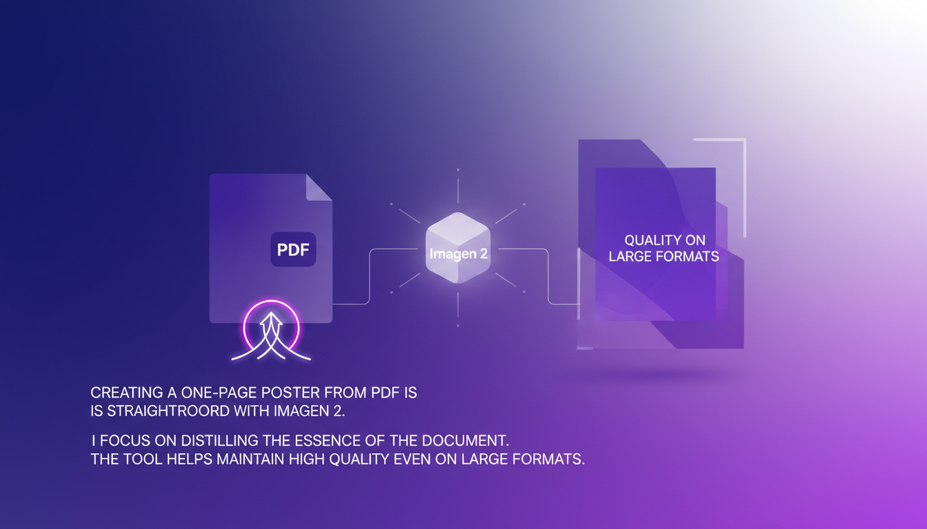 Modern illustration of poster and one-pager design, featuring geometric shapes and indigo and violet gradients.