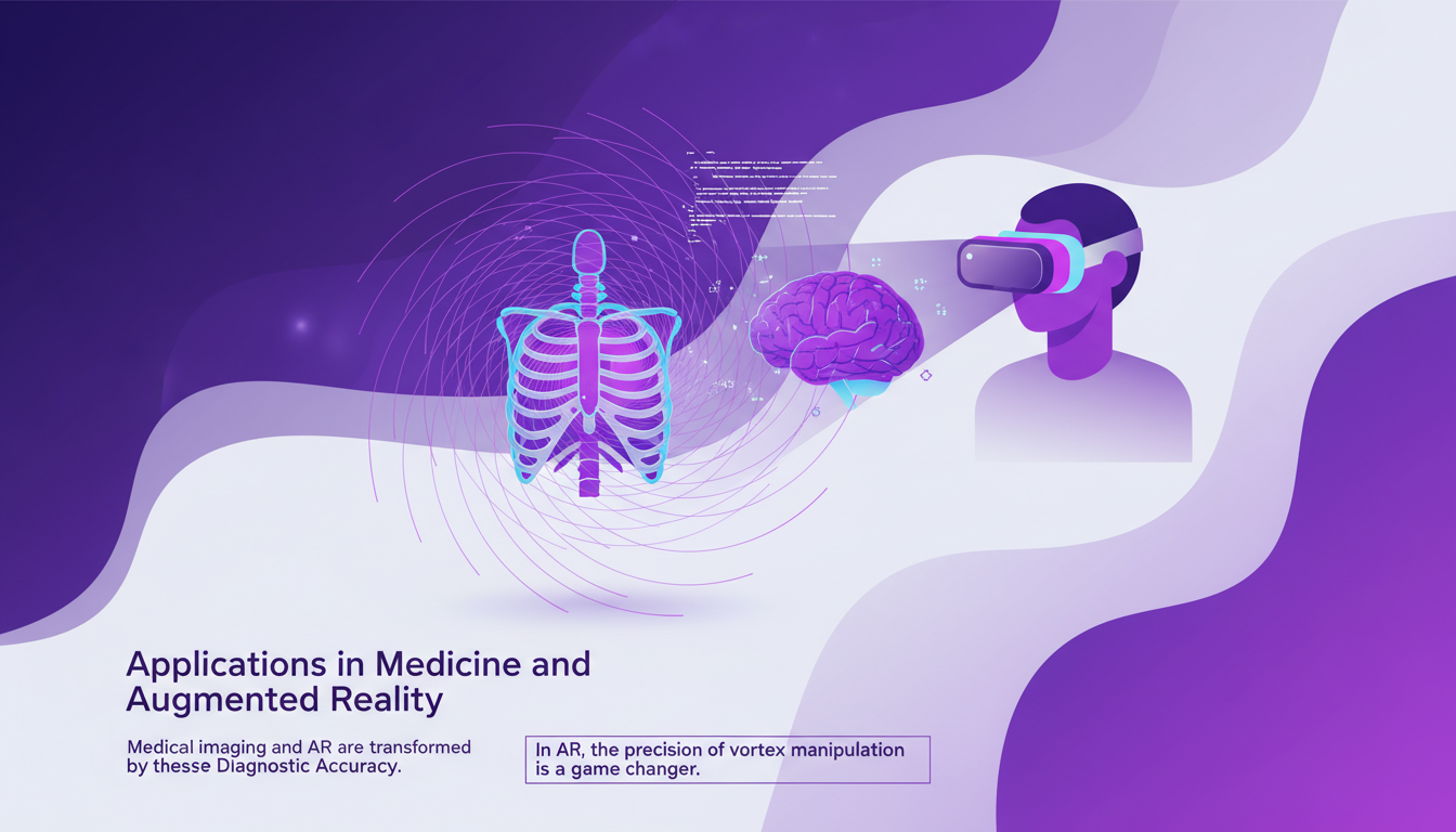 Modern illustration of augmented reality in medicine, highlighting medical imaging and vortex manipulation in AR.