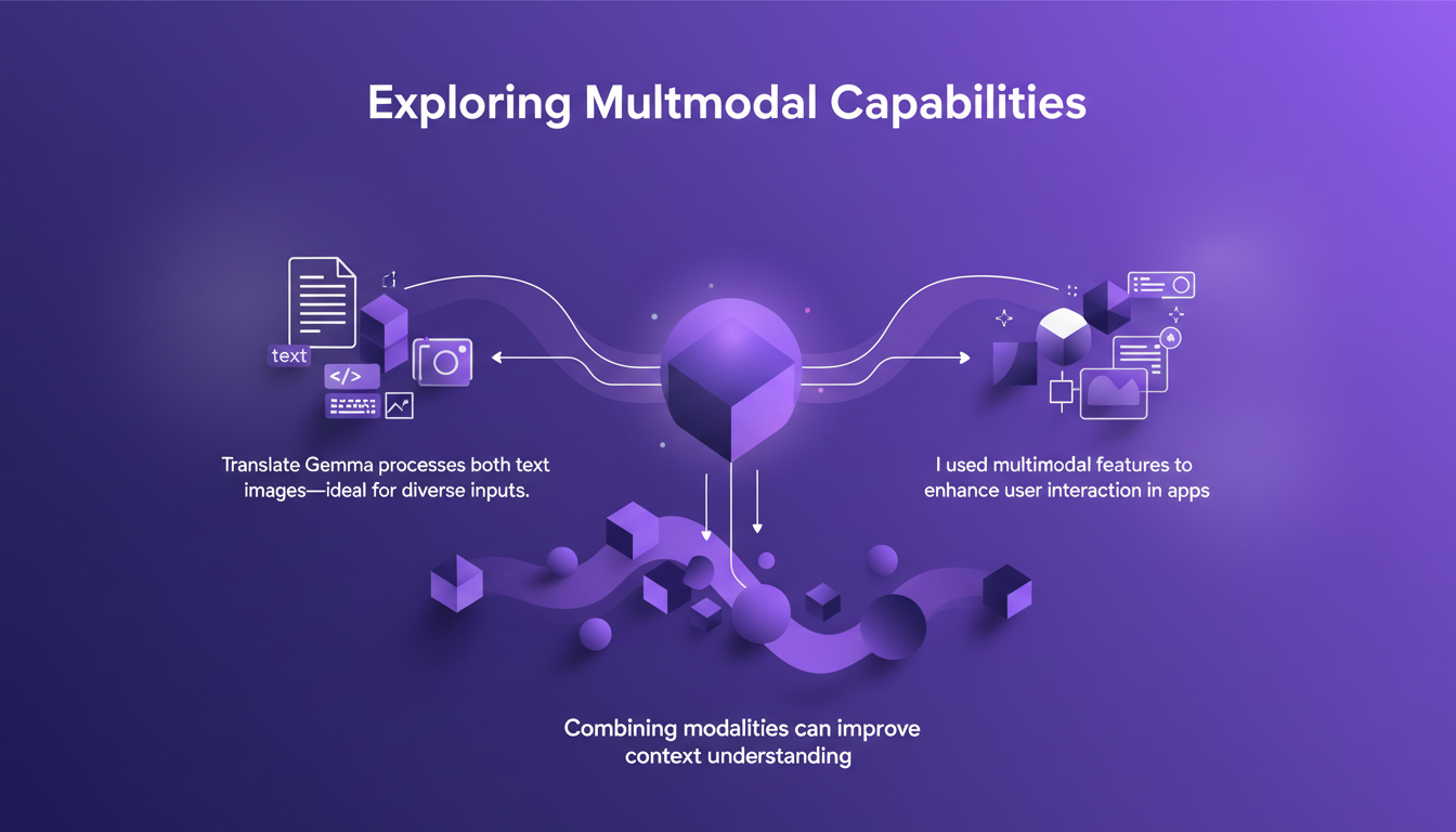 Modern illustration exploring multimodal capabilities, combining text and image to enhance user interaction and context understanding.
