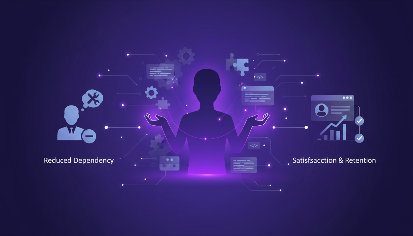 Illustration moderne de l'impact des agents de codage sur la personnalisation, avec formes géométriques et dégradés en indigo et violet.