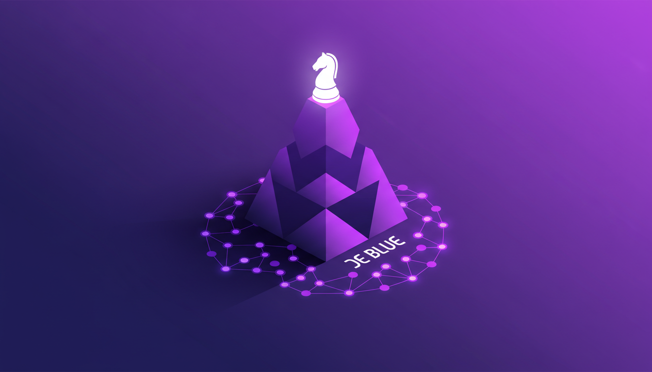 Illustration moderne de Kasparov au sommet en 1999, influencé par De Blue, montrant l'impact de l'IA sur la stratégie d'échecs.