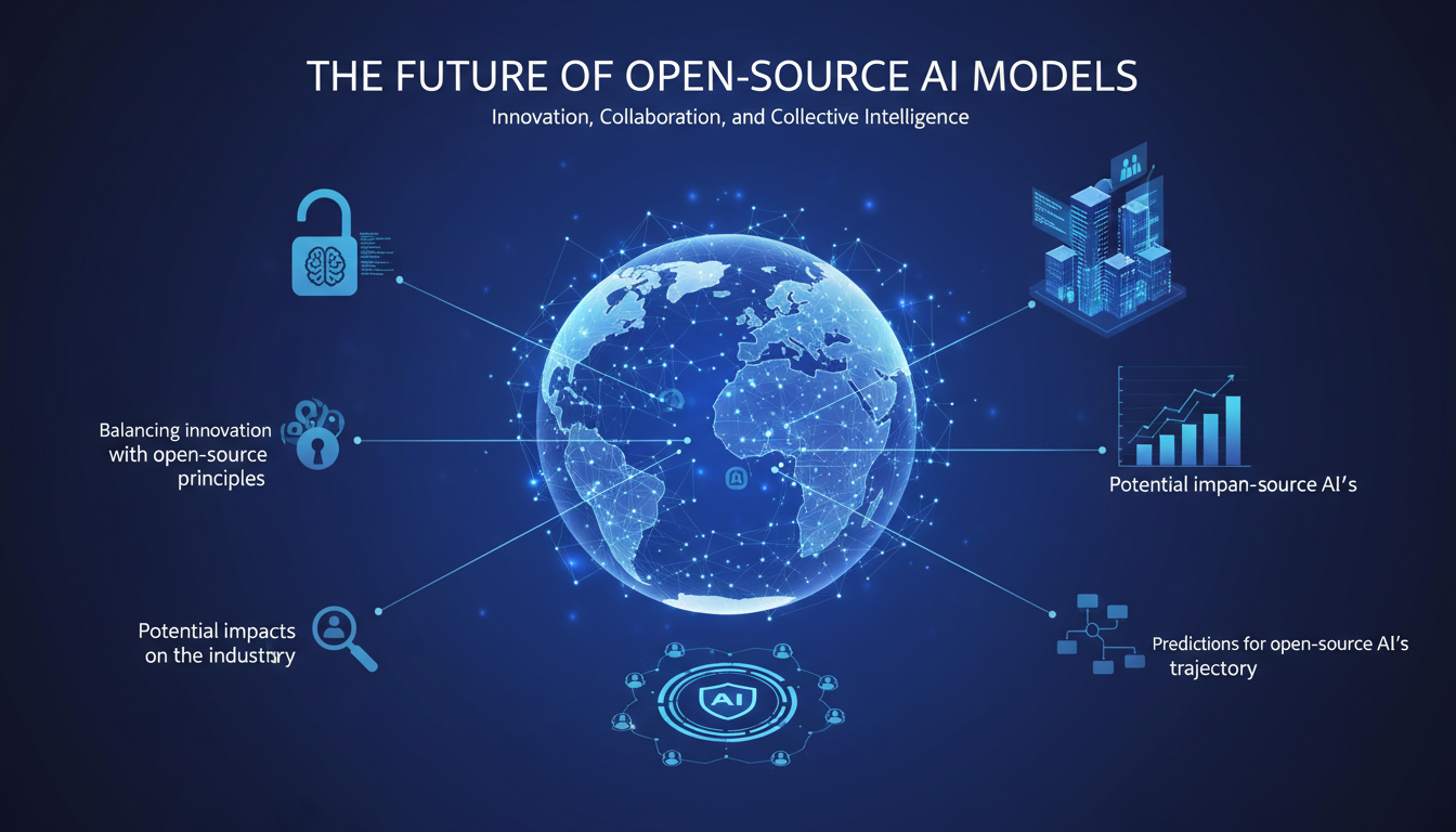 Modern, professional illustration on the future of open-source AI models, highlighting innovation and industry impact.