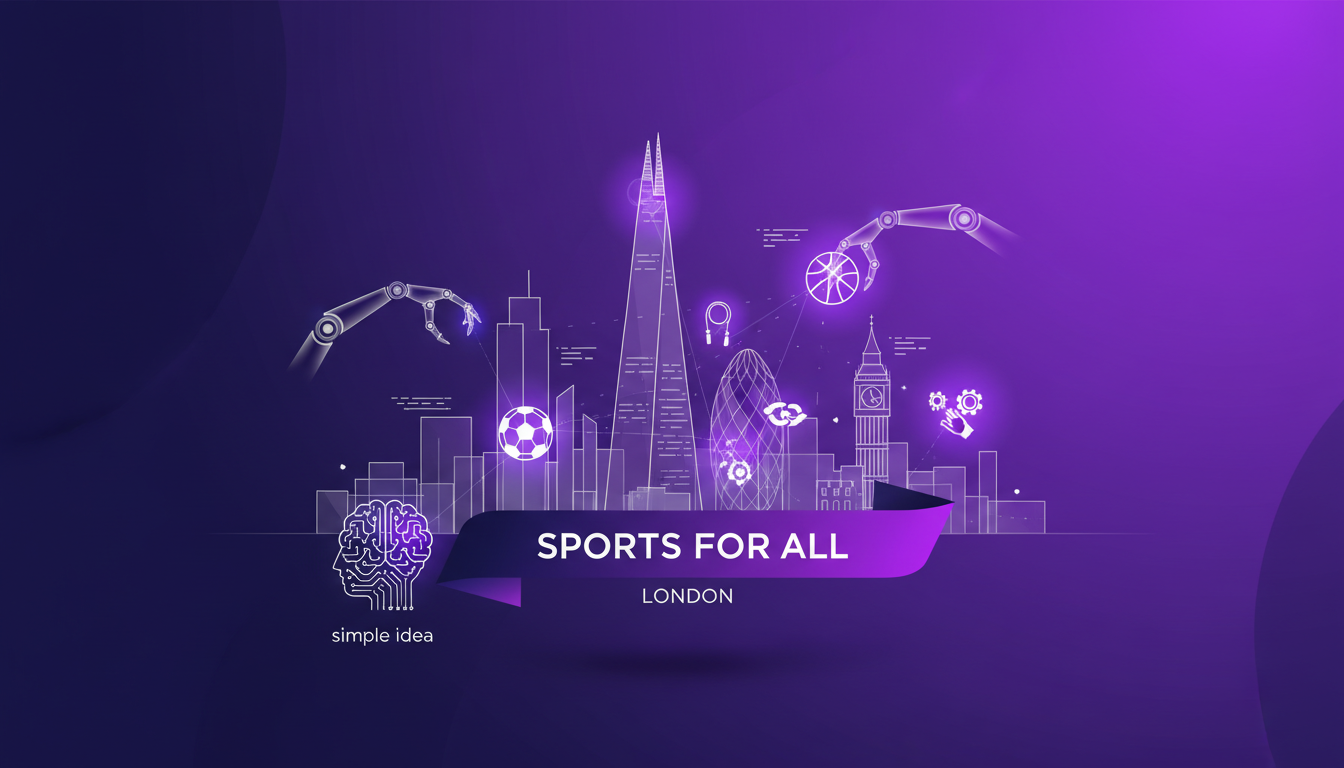 Modern illustration of placing free sports equipment in London, highlighting accessibility and community-driven innovation.