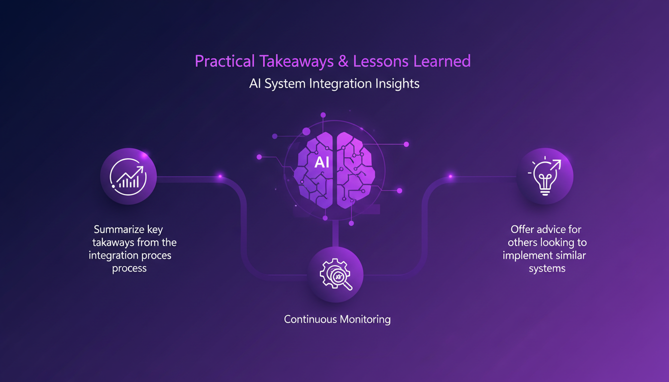 Illustration moderne sur les enseignements pratiques, intégration IA, ajustements continus, conseils, formes géométriques, dégradés indigo et violet.