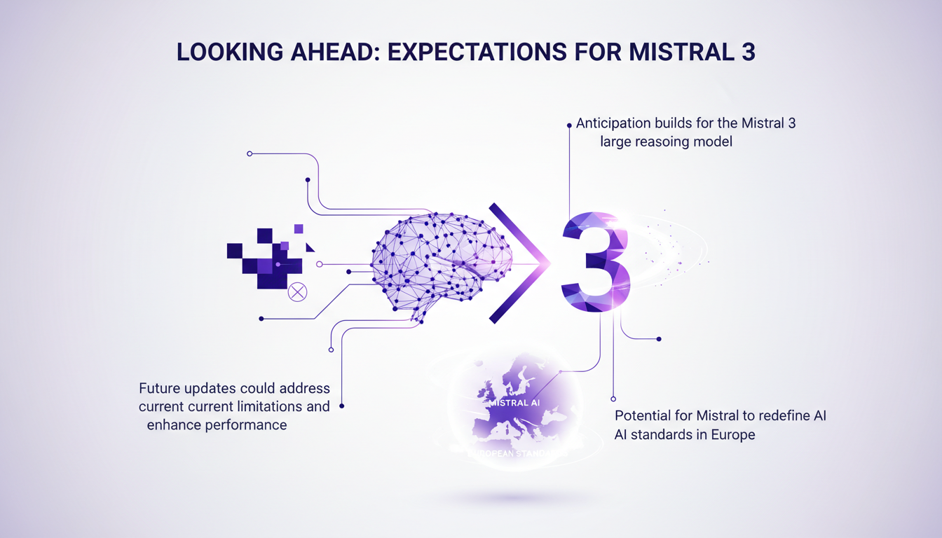 Modern illustration of Mistral 3, advanced reasoning model, symbolizing the future of AI in Europe with geometric shapes.