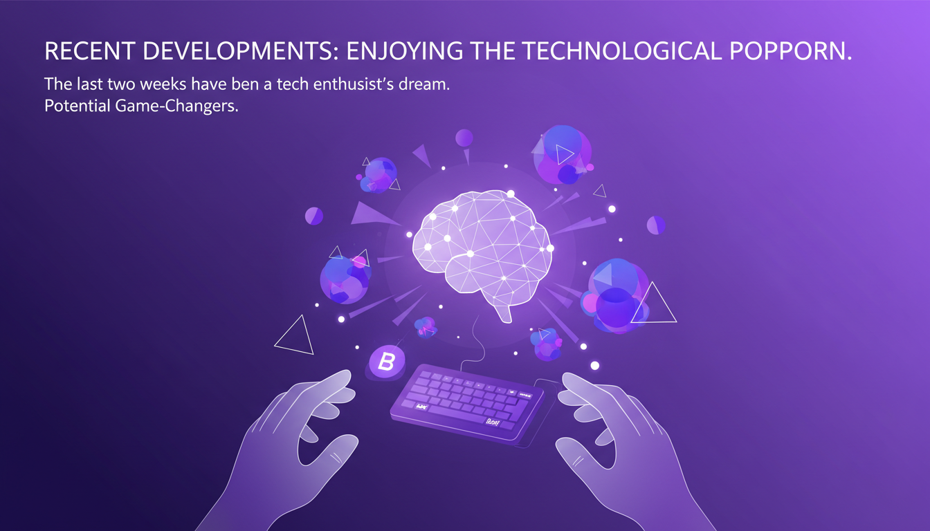 Modern illustration of recent tech developments with Bard in violet and indigo, symbolizing AI innovation and potential game-changers.