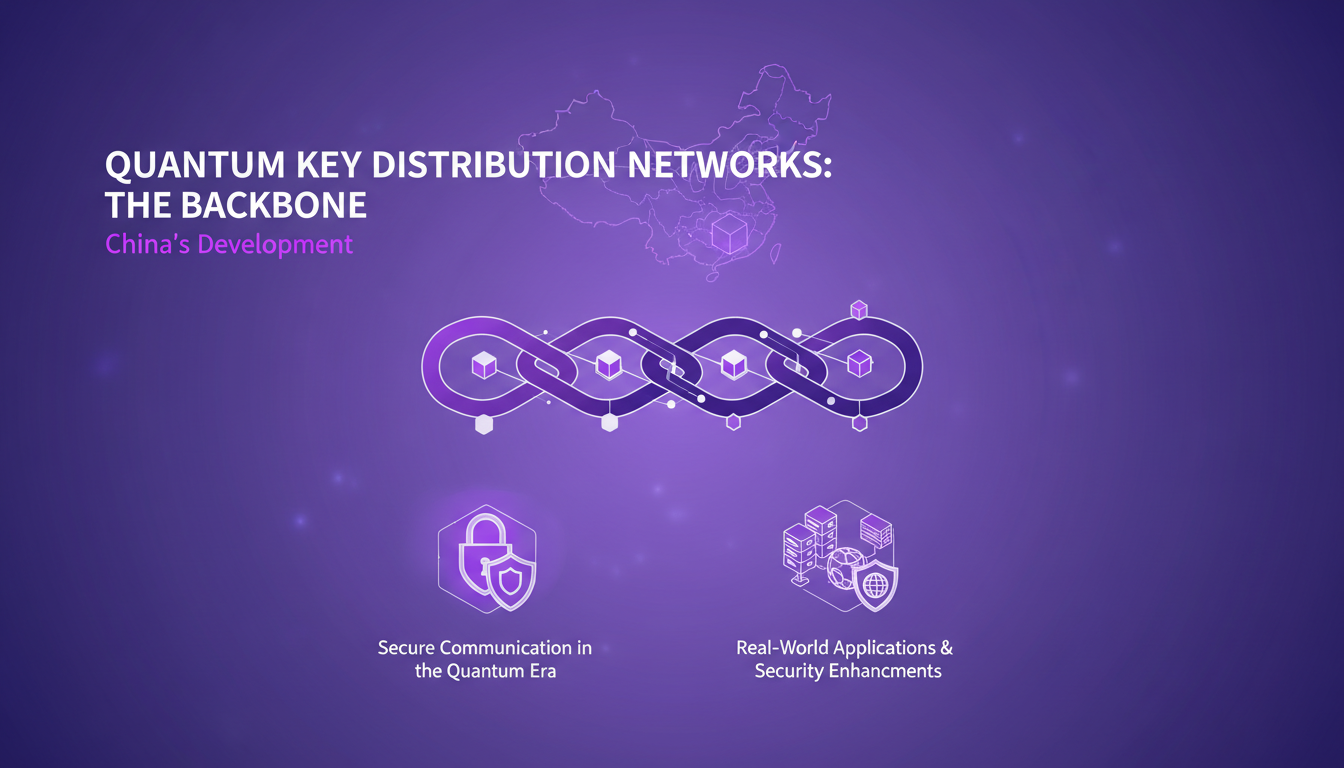 Modern illustration of China's quantum key distribution networks, highlighting secure communication importance in the quantum era.
