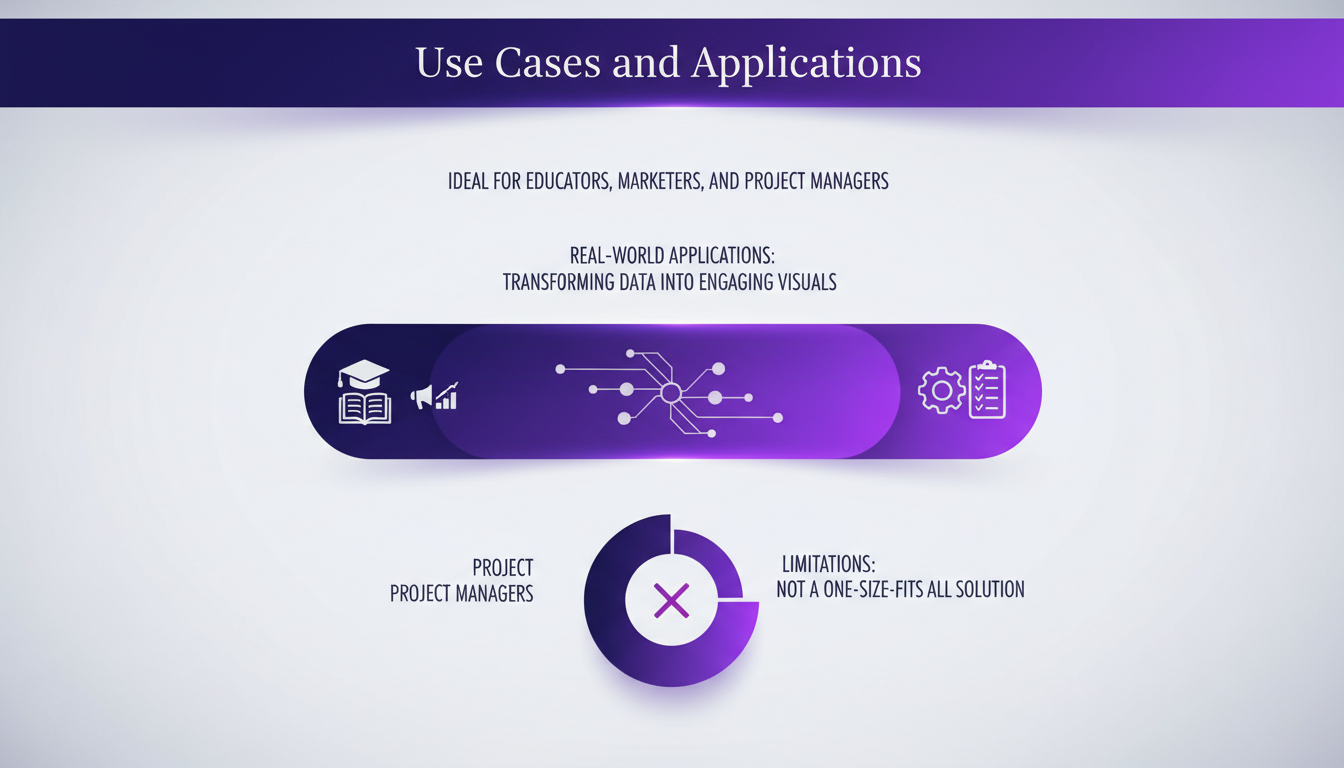 Illustration moderne minimaliste sur les cas d'utilisation et applications, idéale pour éducateurs et marketeurs, avec formes géométriques et dégradés.