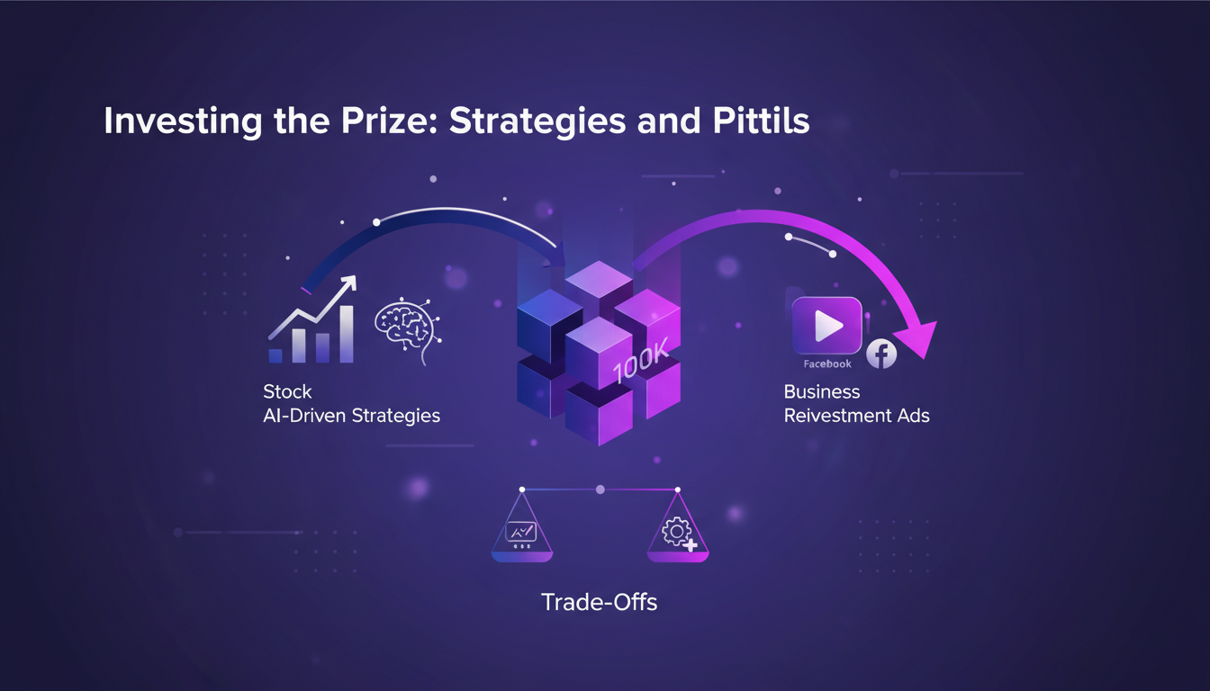 Illustration moderne sur l'investissement du prix, stratégies et pièges, utilisant des formes géométriques et des dégradés violets.