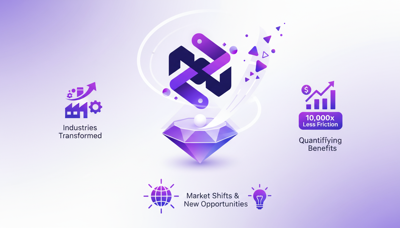 Modern illustration of economic impacts of low-friction materials, highlighting increased efficiency and new business opportunities.