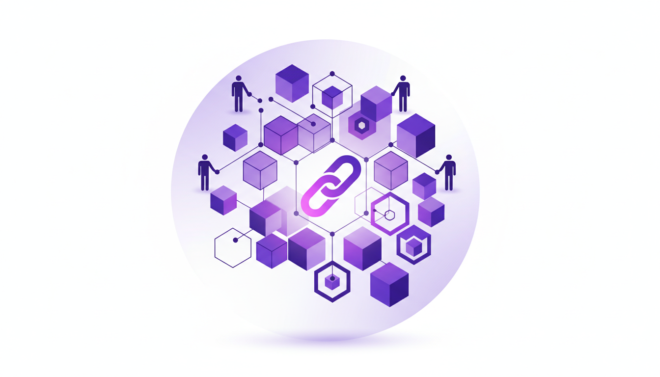 Modern illustration of community collaboration in AI development, highlighting Lang Chain's role and engineer support networks.