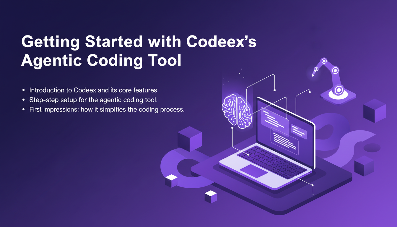 Modern illustration of Codeex's agentic coding tool, showcasing a sleek interface and simplified features for easy coding setup.